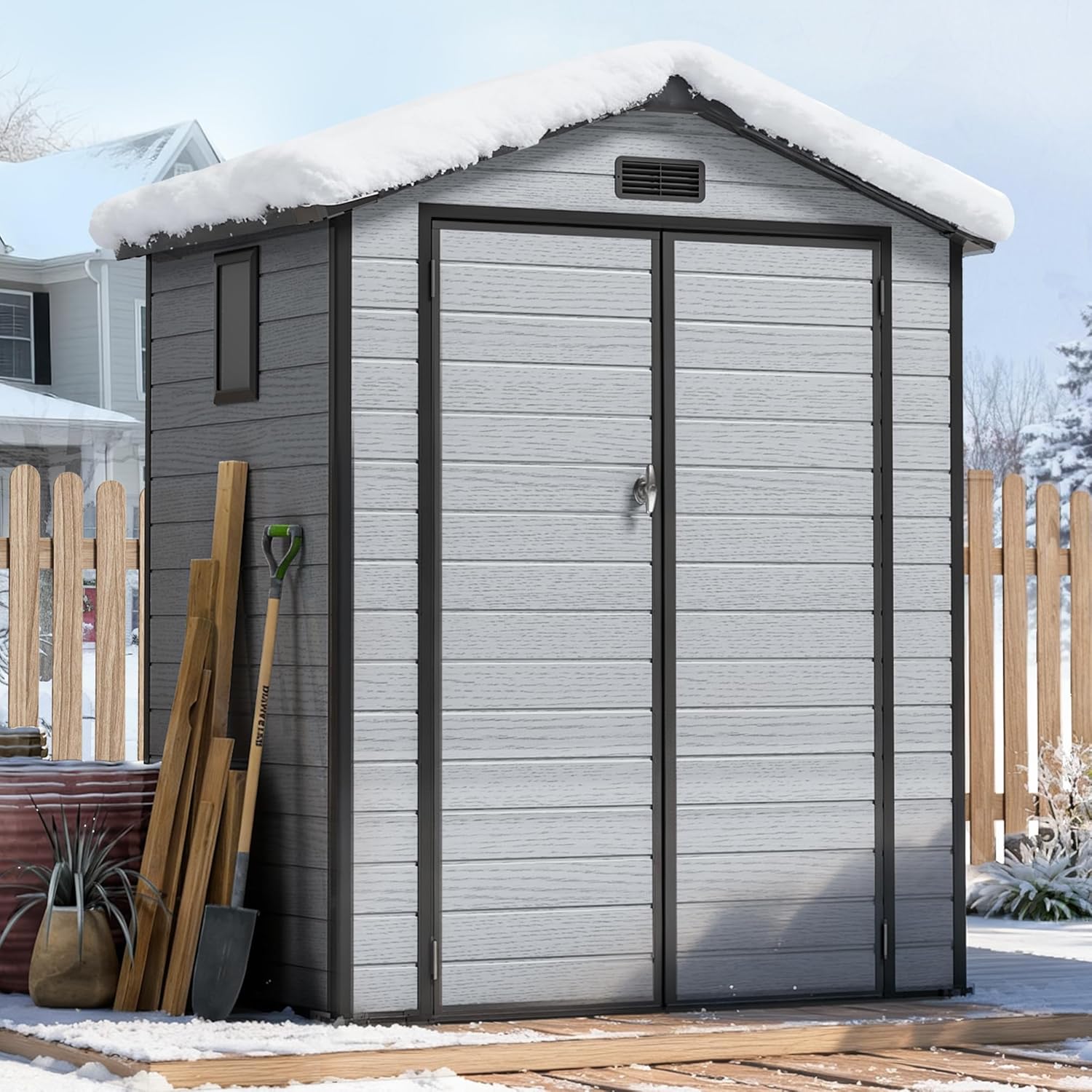 Farming For Agriculture - 6X4 FT Outdoor Shed, Plastic Storage