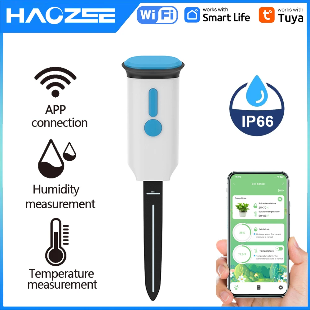 Soil Moisture Sensor - Haozee Tuya Smart WiFi Soil Moisture