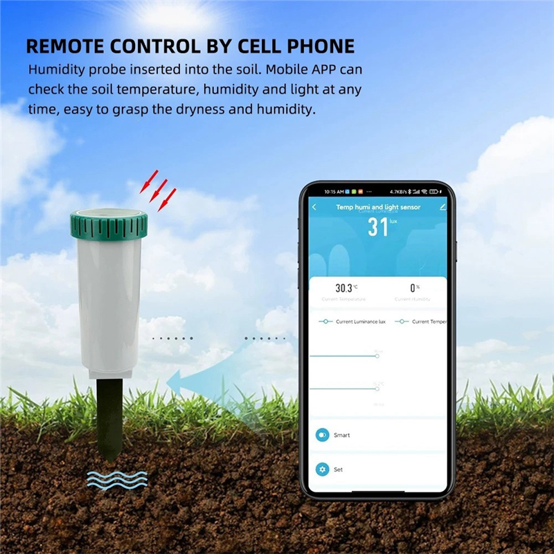 Soil Moisture Sensor - Zigbee Smart 4 In 1 Soil
