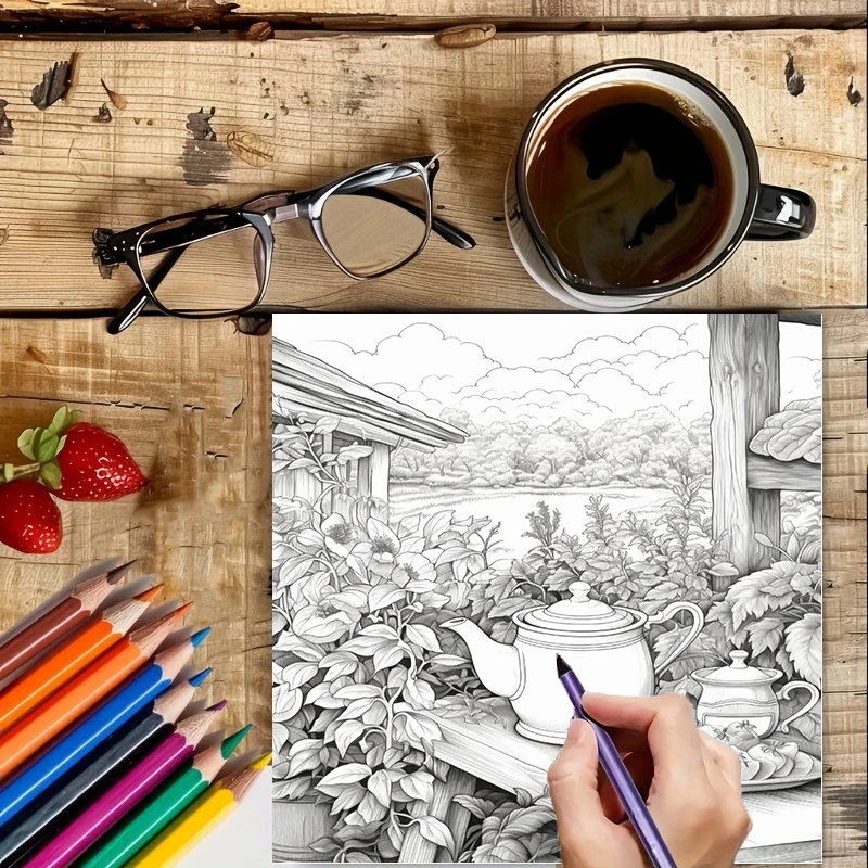 Tea In The Gardens Coloring Bo - Farming For Agriculture incelemesi ve fiyatı