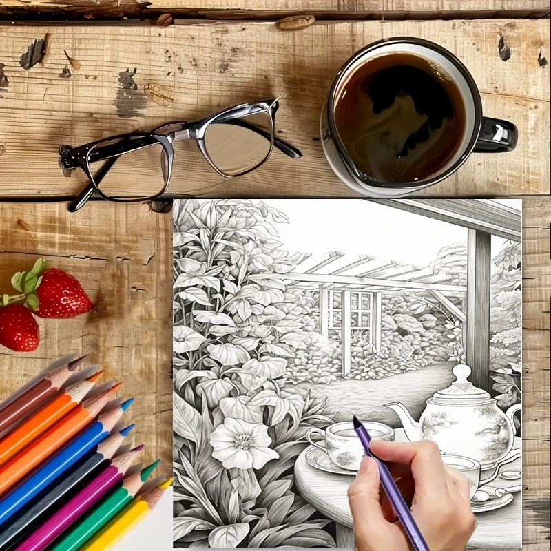 Tea In The Gardens Coloring Bo - Farming For Agriculture incelemesi ve fiyatı